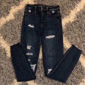 American Eagle dark wash ripped jeans